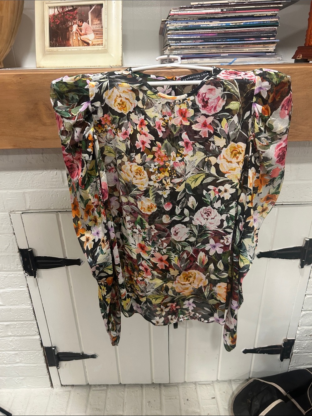 Generation Love Black Floral Puff-Sleeve Blouse